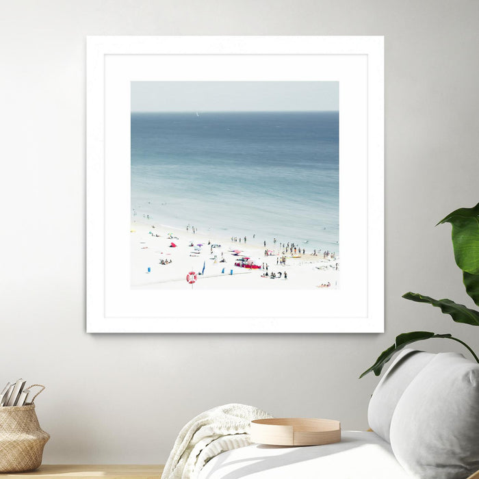 Œuvre d’art murale encadrée blanche et mate « Sesimbra Ii » 30 x 30