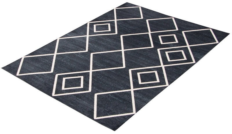 Carpette Kenza bleue lavable à la machine - 5 pi 0 po x 7 pi 0 po