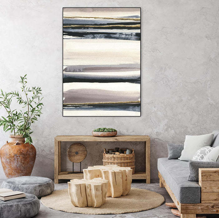 Œuvre d’art murale sur toile encadrée noire « Gilded Grey Iii » 18 x 24