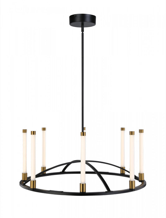 Lustre Infiniti noir et laiton mat à 8 ampoules à DEL intégrées