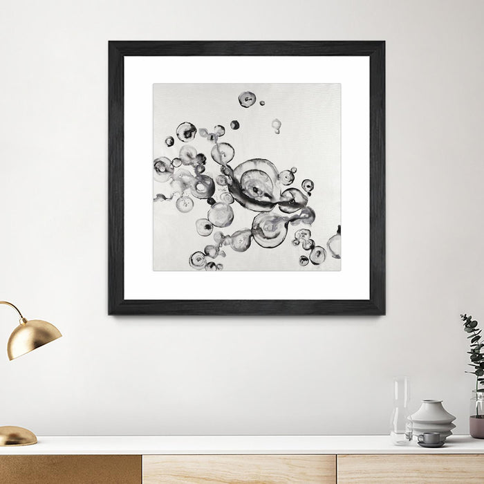 Œuvre d’art murale encadrée noire et mate « Transparent Onyx » 30 x 30