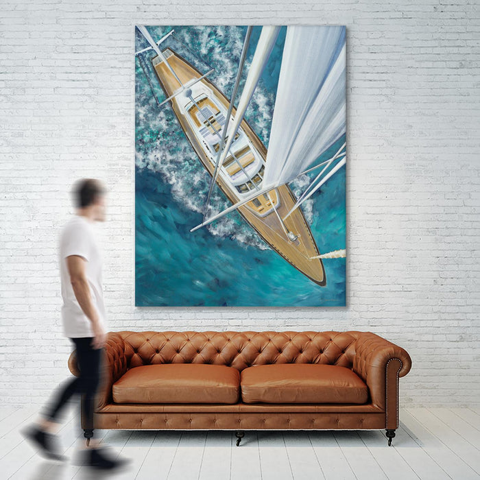 Œuvre d’art murale Giant Art « Sailing Around The World » 72 x 54