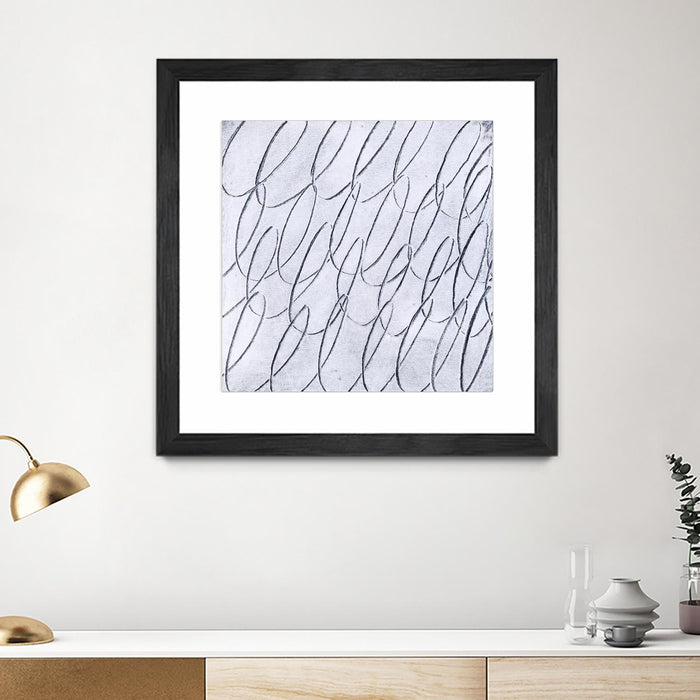 Œuvre d’art murale encadrée noire et mate « Contemplating Style » 36 x 36