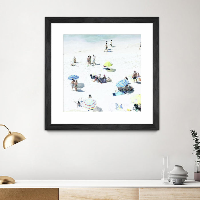 Œuvre d’art murale encadrée noire et mate « Happy Days » 36 x 36