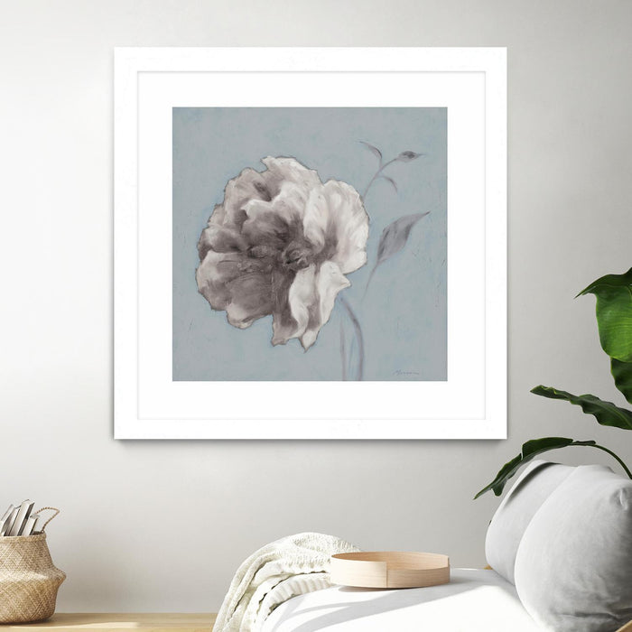 Œuvre d’art murale encadrée blanche et mate « Floral Symposium Ii » 36 x 36