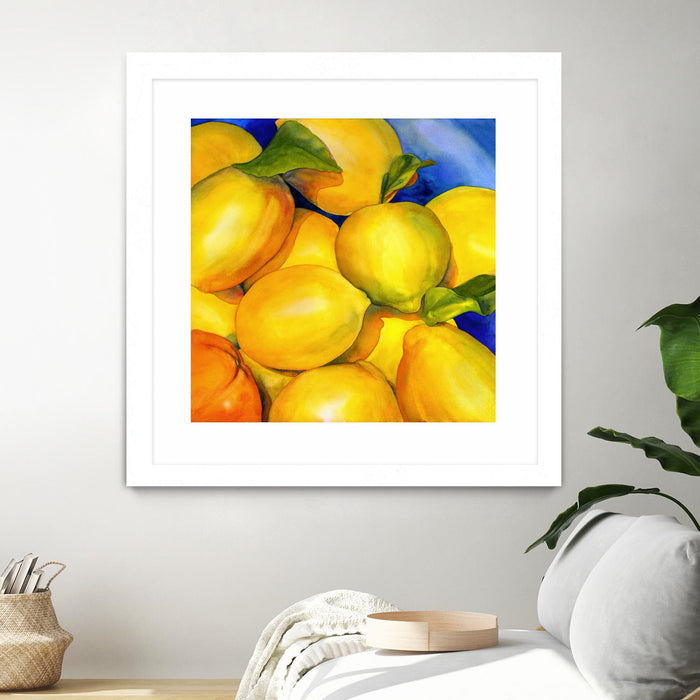 Œuvre d’art murale encadrée blanche et mate « Zest For Life » 36 x 36