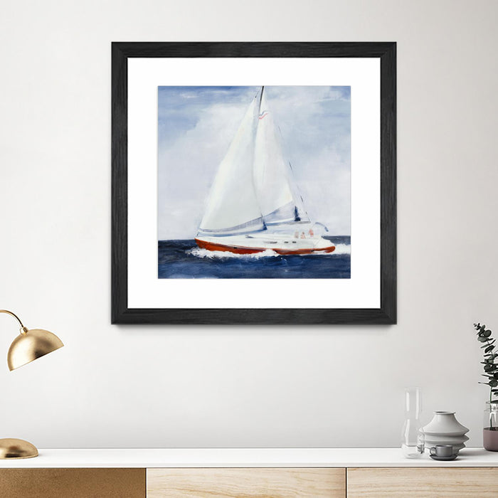 Œuvre d’art murale encadrée noire et mate « Chasing The Sun » 36 x 36