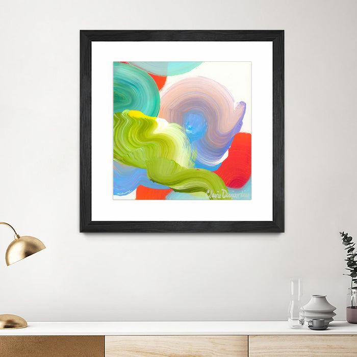 Œuvre d'art murale encadrée noire et mate « Vav 05 » 30 x 30