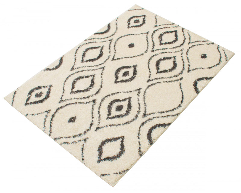 Carpette à poil long Gael ivoire 3 pi 11 po x 6 pi 0 po