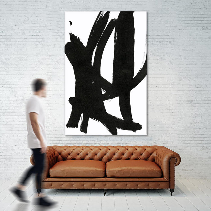 Œuvre d’art murale Giant Art « Composition In Black And White 7 » 84 x 54