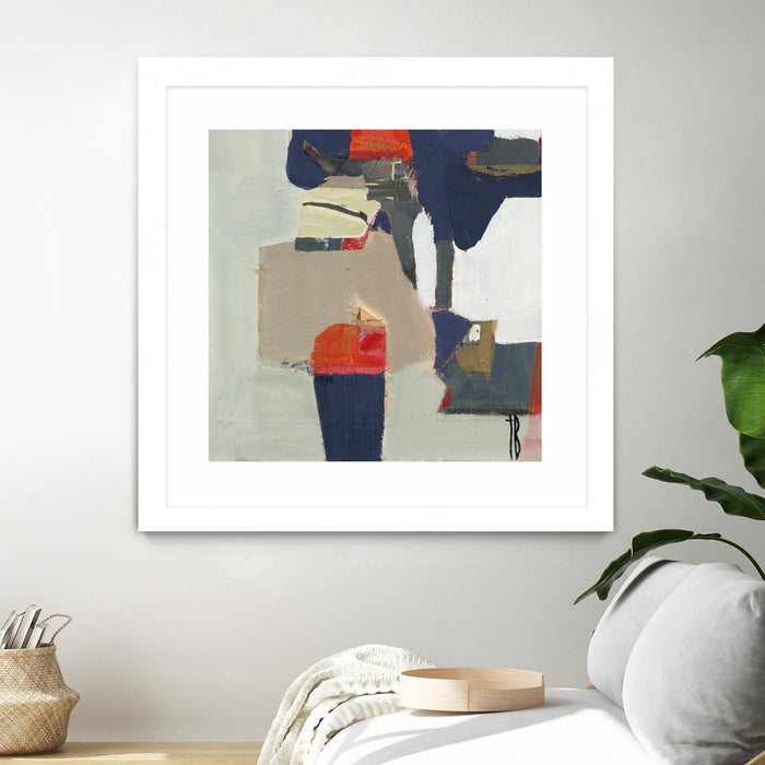 Œuvre d’art murale encadrée blanche et mate « Orange Crush V9 » 30 x 30