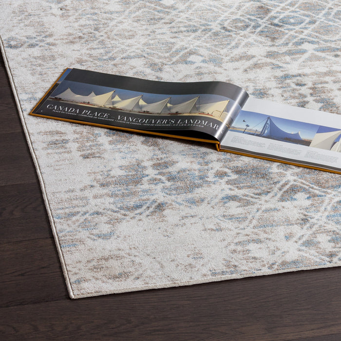 Carpette Shi bleue à motifs marocains 3 x 5