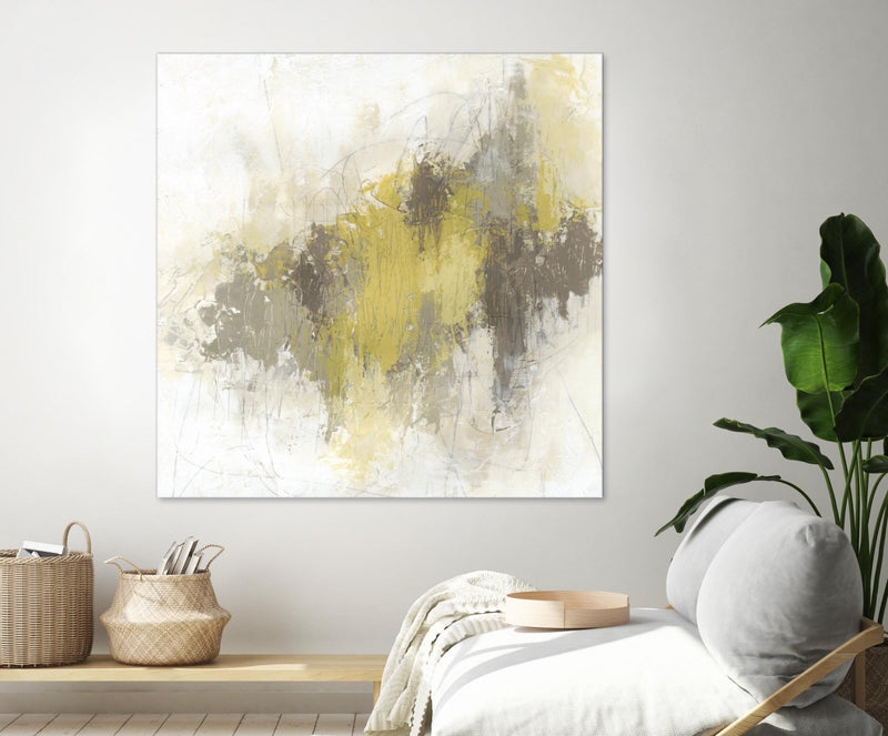 Œuvre d’art murale Giant Art « Saffron Abstract I » 72 x 72