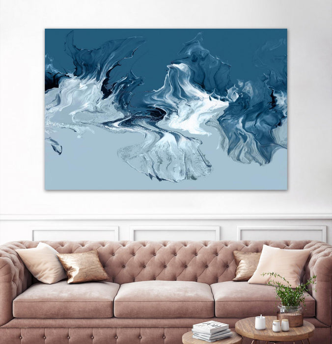 Œuvre d’art murale Giant Art « Azure Marble I » 84 x 54
