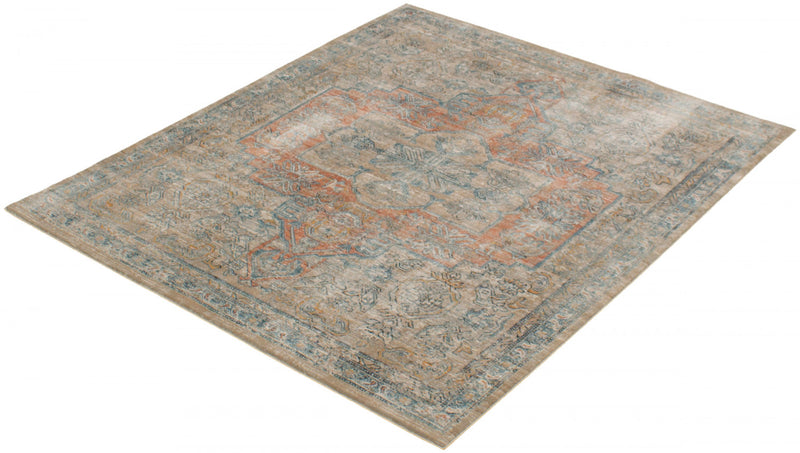 Carpette Baina Heriz beige - 5 pi 3 pox 6 pi 7 po