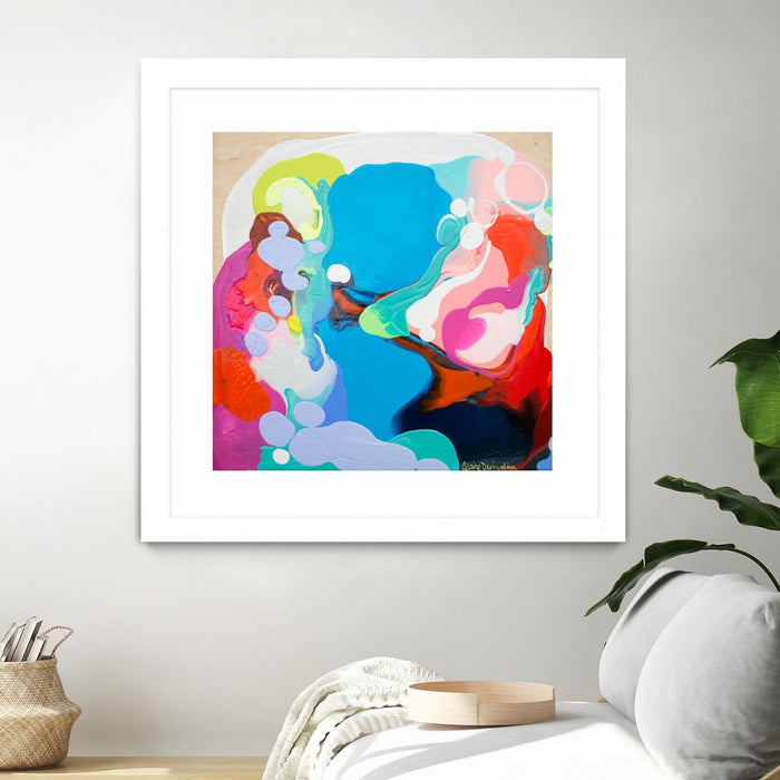 Œuvre d’art murale encadrée blanche et mate « Traveling Back In Time » 36 x 36