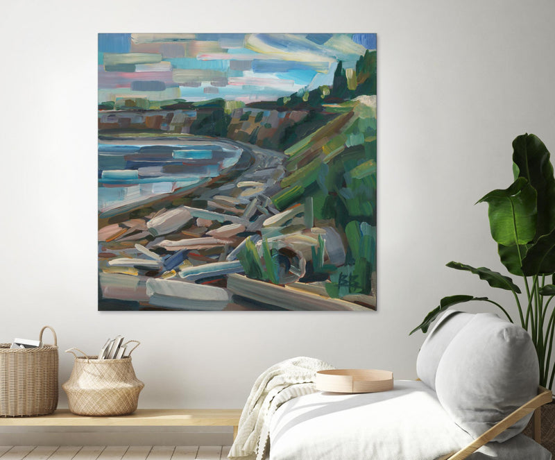 Œuvre d’art murale Giant Art « Early Morning On The Beach » 54 x 54