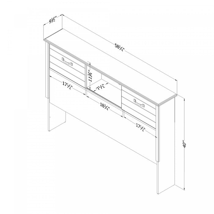 Tête de lit bibliothèque Ulysses - chêne hivernal