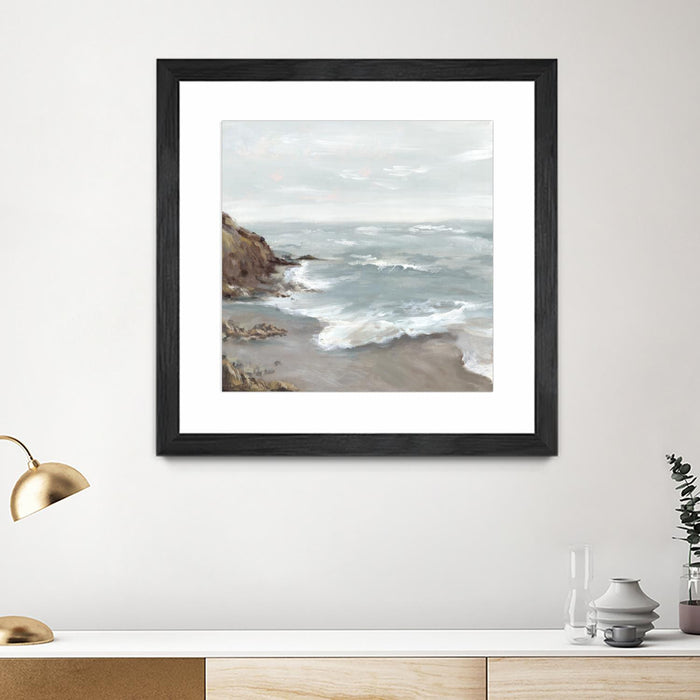 Œuvre d’art murale encadrée noire et mate « Beautiful Bay » 30 x 30