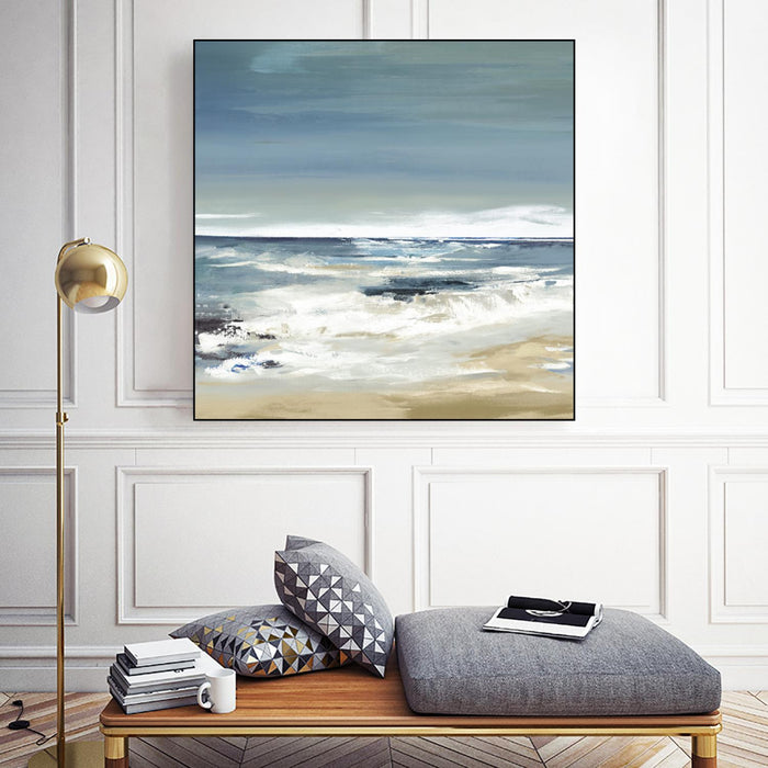 Œuvre d’art murale sur toile encadrée noire « East Coast Ii » 20 x 20