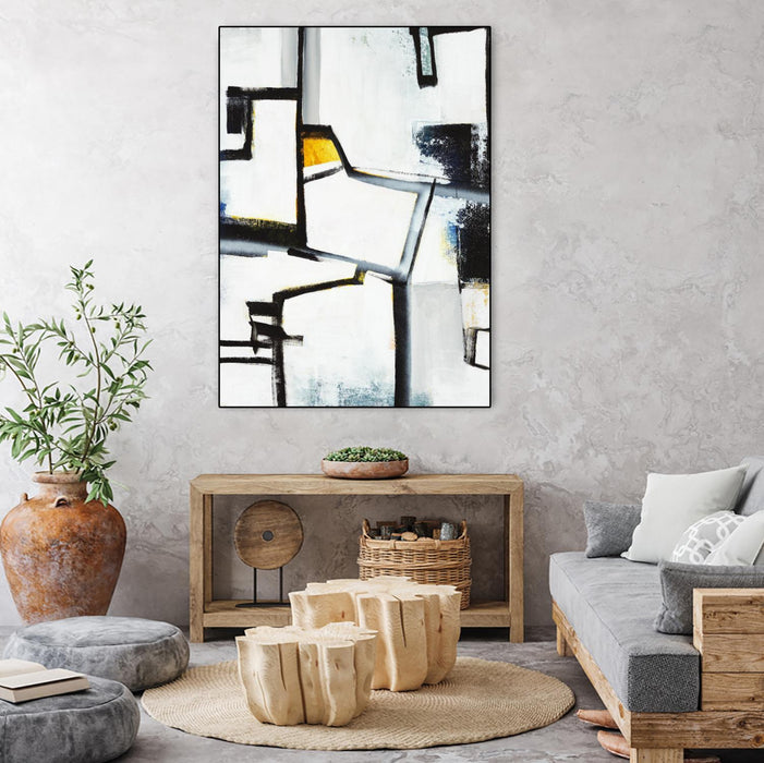 Œuvre d'art murale sur toile encadrée noire « The A Line Ii » 30 x 40