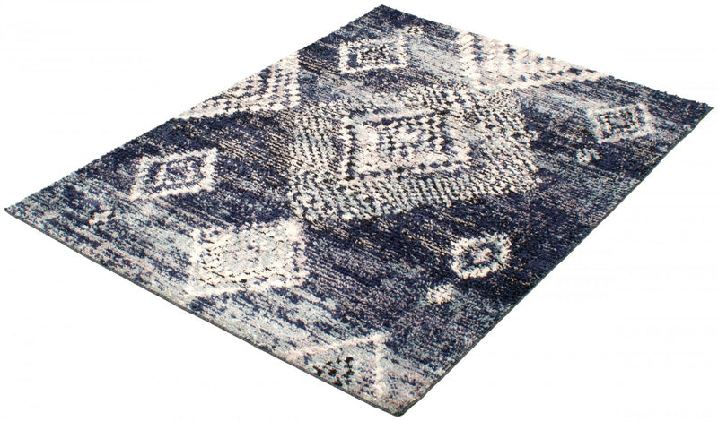 Carpette Makondo Mosaique bleu - 8 pi 0 pox 10 pi 0 po
