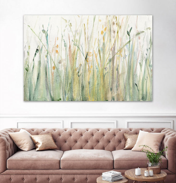 Œuvre d’art murale Giant Art Spring « Grasses I » 84 x 54