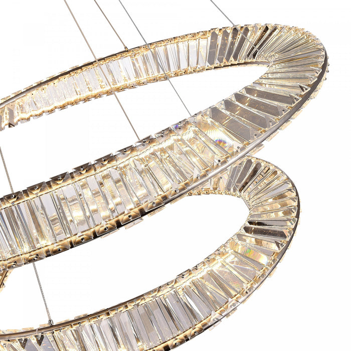 Lustre Stella nickel satiné à DEL de 90 W