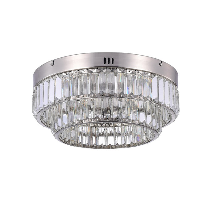 Plafonnier affleuré à 2 niveaux Stella nickel satiné à DEL