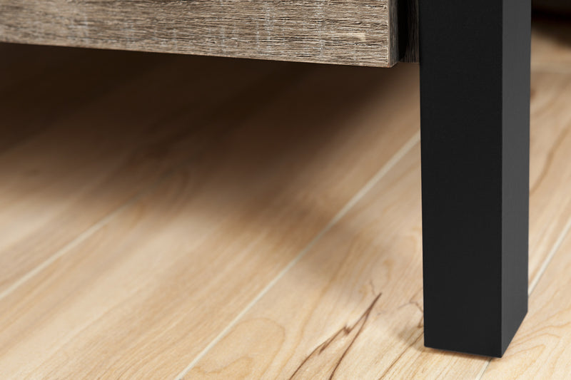 Munich Bureau 6 Tiroirs - Chêne vieilli et Noir mat