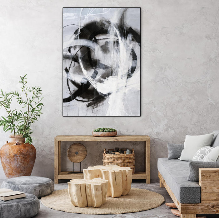 Œuvre d’art murale sur toile encadrée noire « No Turning Radius » 24 x 32