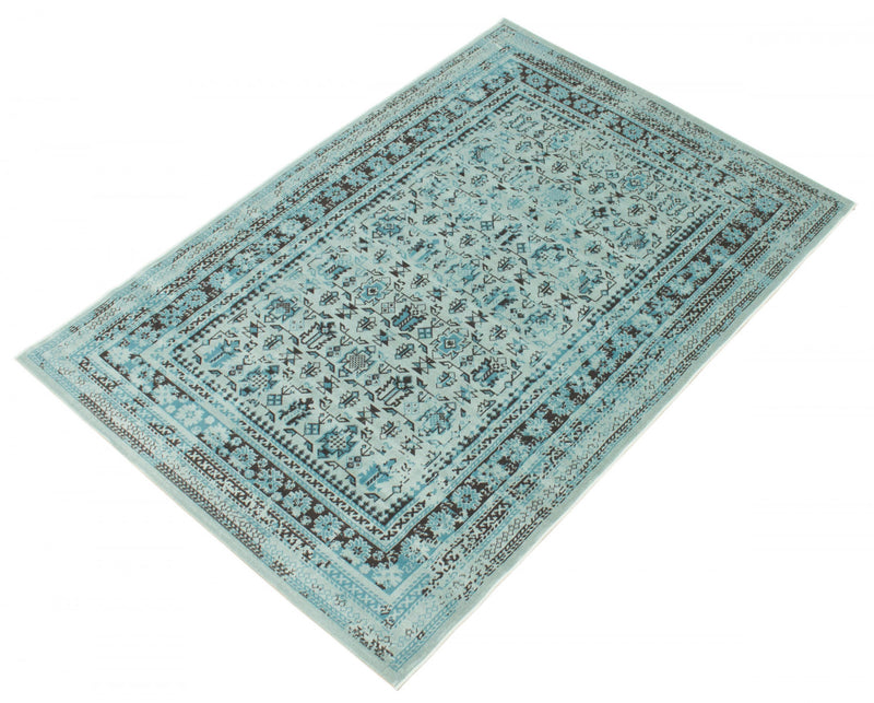 Carpette Awena turquoise 5 pi 3 po x 7 pi 7 po