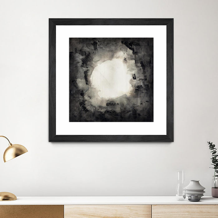 Œuvre d’art murale encadrée noire et mate « Positives And Negatives Ii » 36 x 36