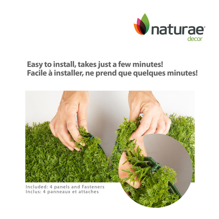 Panneau de feuillage 20 po x 20 po cèdre artificiel 4 pièces