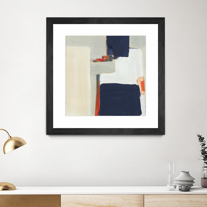 Œuvre d’art murale encadrée noire et mate « Bay Bridge V1 » 36 x 36