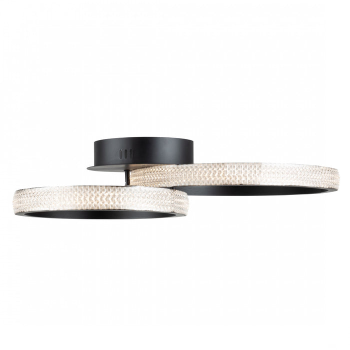 Plafonnier affleuré Nova noir à DEL de 30 W