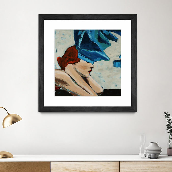 Œuvre d’art murale encadrée noire et mate « On The Rocks » 36 x 36