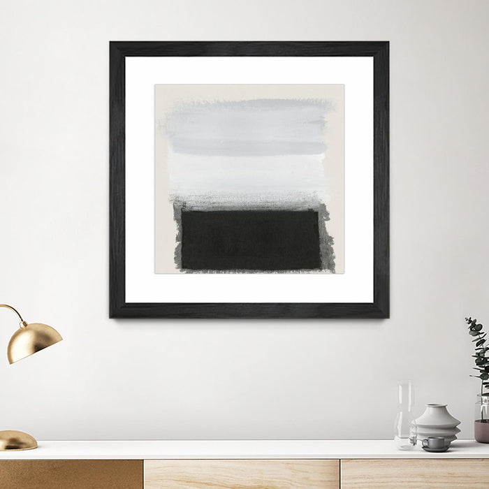 Œuvre d’art murale encadrée noire et mate « Star Night Interlude » 30 x 30