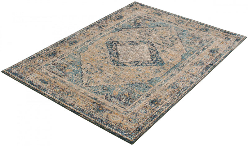 Carpette Bolivar Bijar bleu - 5 pi 0 pox 8 pi 0 po