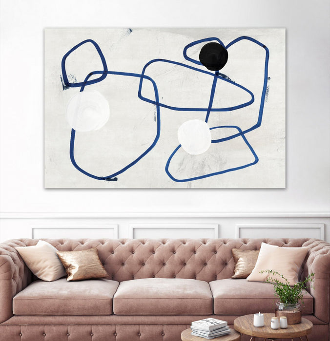 Œuvre d’art murale Giant Art « Midblue I » 72 x 48