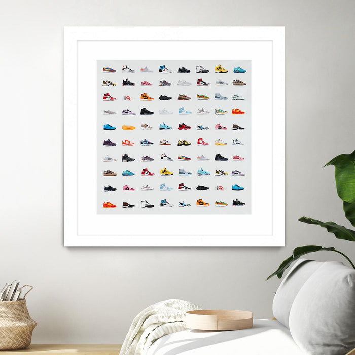 Œuvre d’art murale encadrée blanche et mate « Life Is Short Buy The Shoes » 36 x 36