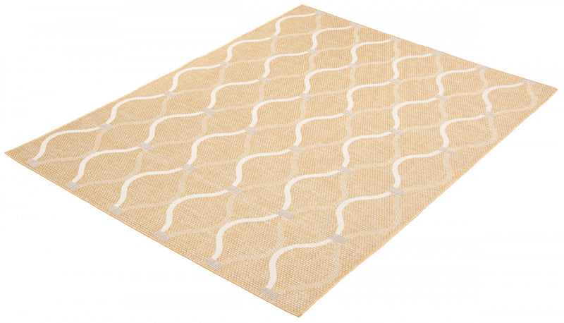 Carpette Neisha Abstract dorée 6 pi 7 po x 9 pi 6 po
