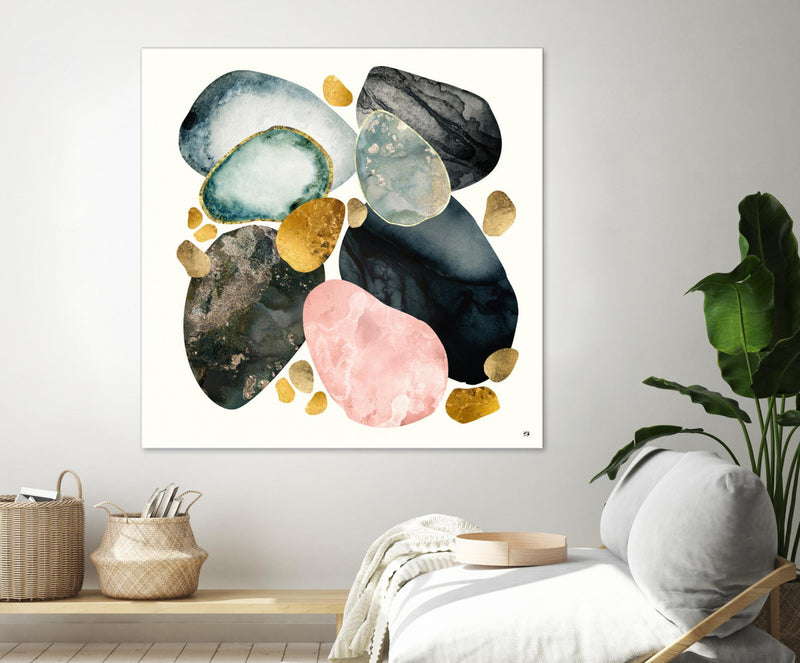 Œuvre d’art murale Giant Art « Pebble Abstract » 54 x 54
