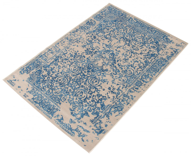 Carpette Corinne bleue 5 pi 3 po x 7 pi 7 po