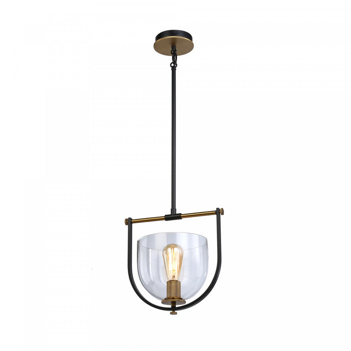 Luminaire suspendu Cheshire noir et laiton à 1 ampoule
