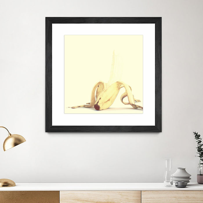 Œuvre d’art murale encadrée noire et mate « Banada Honey Puff » 30 x 30