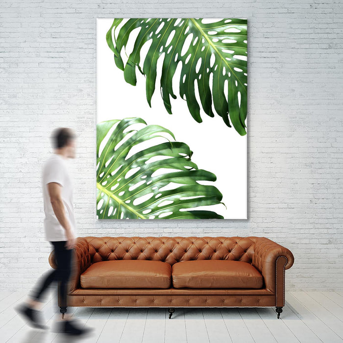 Œuvre d’art murale Giant Art « Double Philodendron (color) » 72 x 54