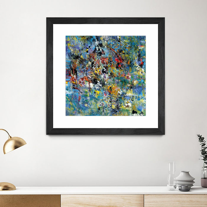 Œuvre d’art murale encadrée noire et mate « Carpe Diem 2 » 30 x 30