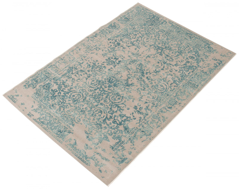 Carpette Corinne turquoise 5 pi 3 po x 7 pi 7 po