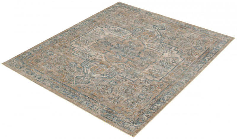 Carpette Baina Heriz beige-gris - 5 pi 3 pox 6 pi 7 po
